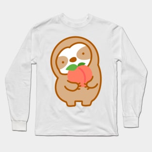 Cute Peach Sloth Long Sleeve T-Shirt